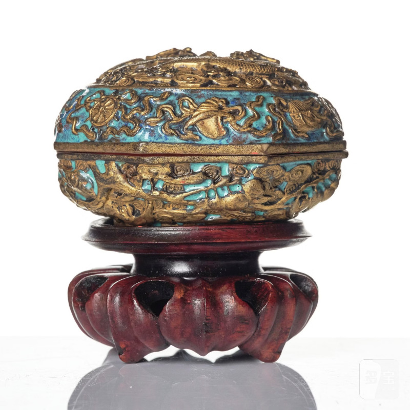 A bronze imitating seal paste box with cover, - 图2